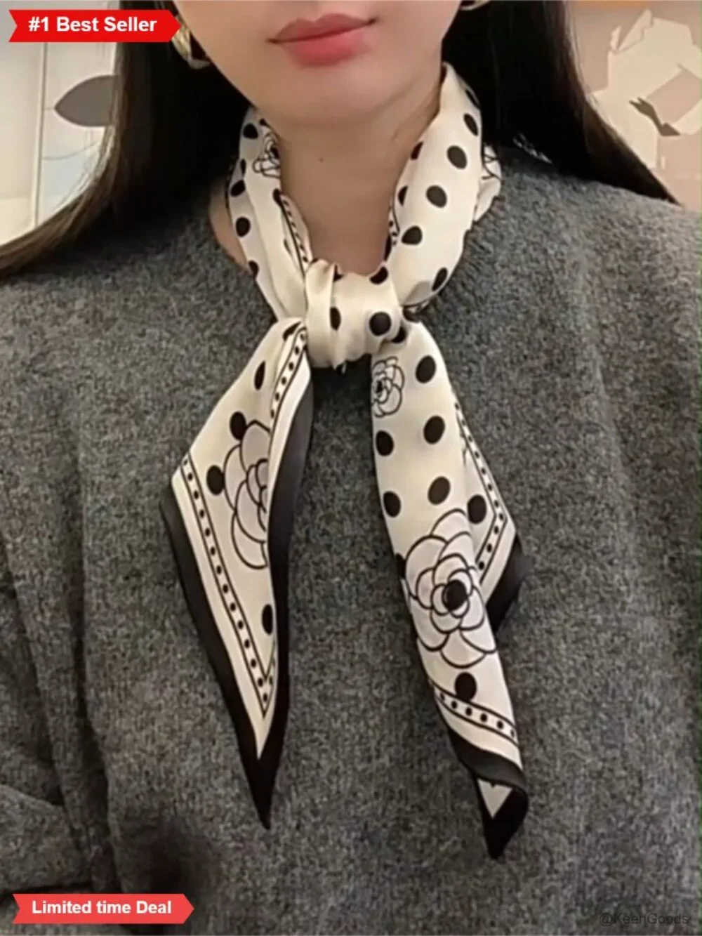 100% Mulberry Silk Ribbon Scarf Hair Head Wrap Handbag Accessory